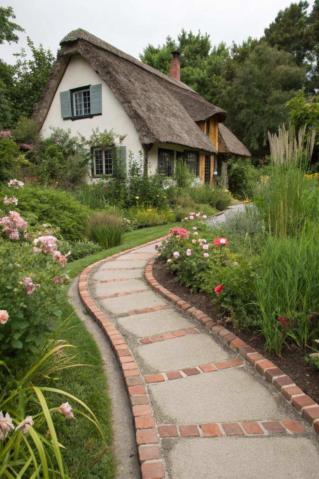 Decorative borders improve the appearance of any walkway.