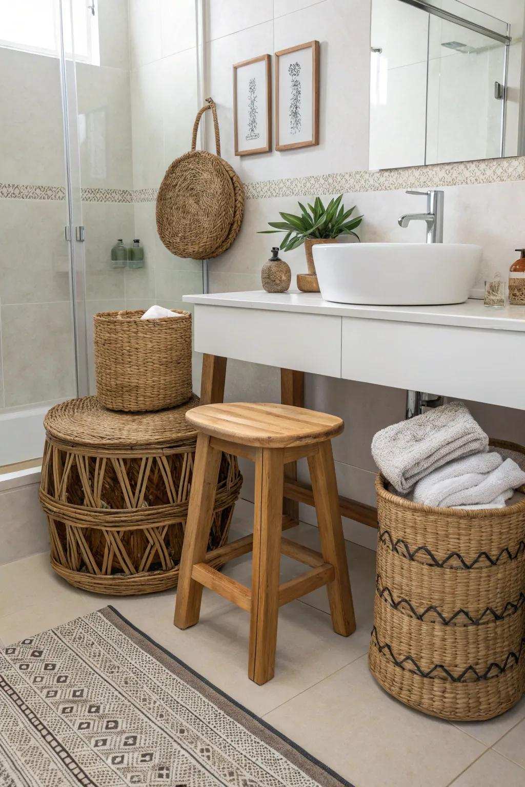 Decorative ornaments infuse a tailored and charming touch to your bathroom.