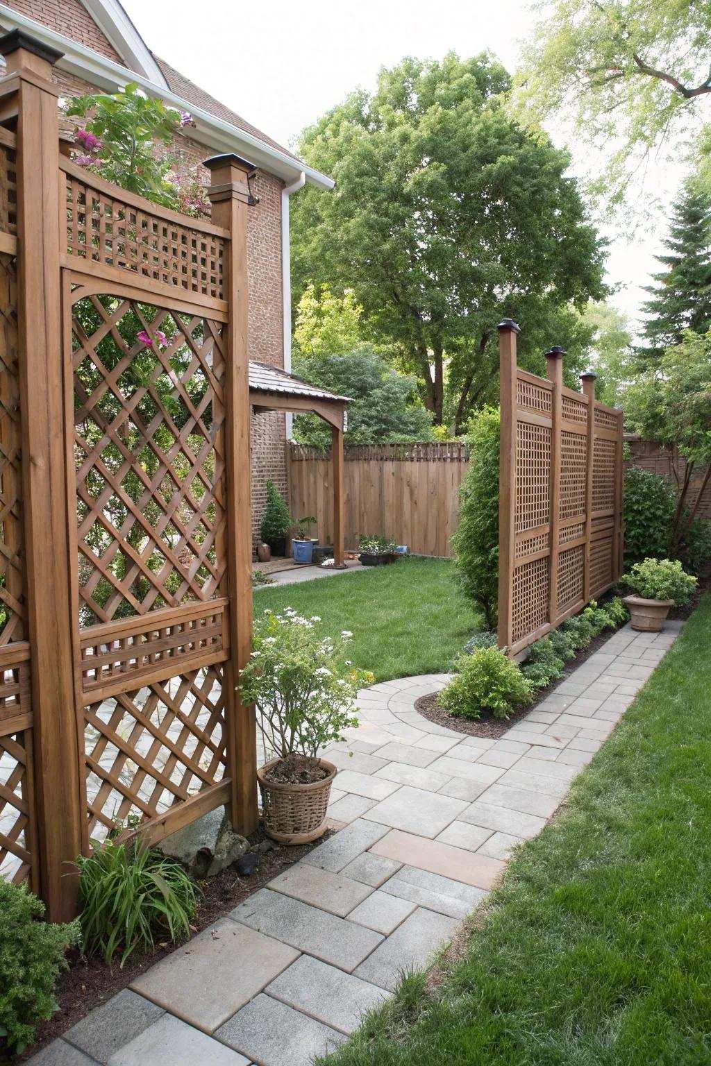 Decorative screens deliver both privacy and aesthetic appeal.
