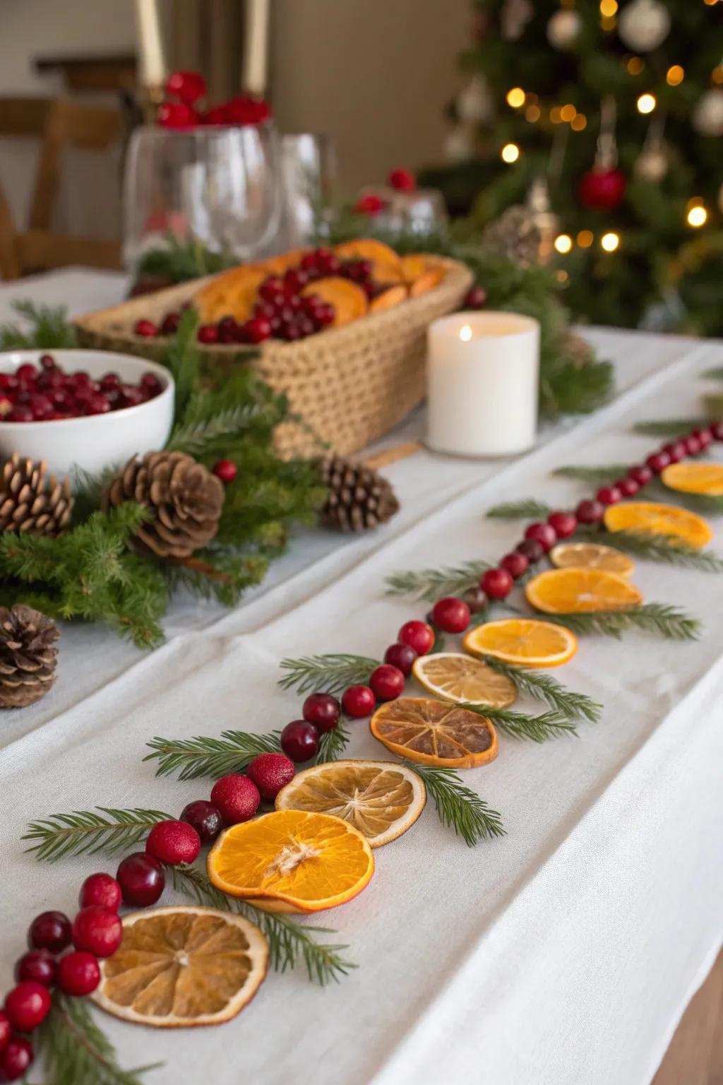 Dehydrated fruit adornments add natural beauty and aroma.
