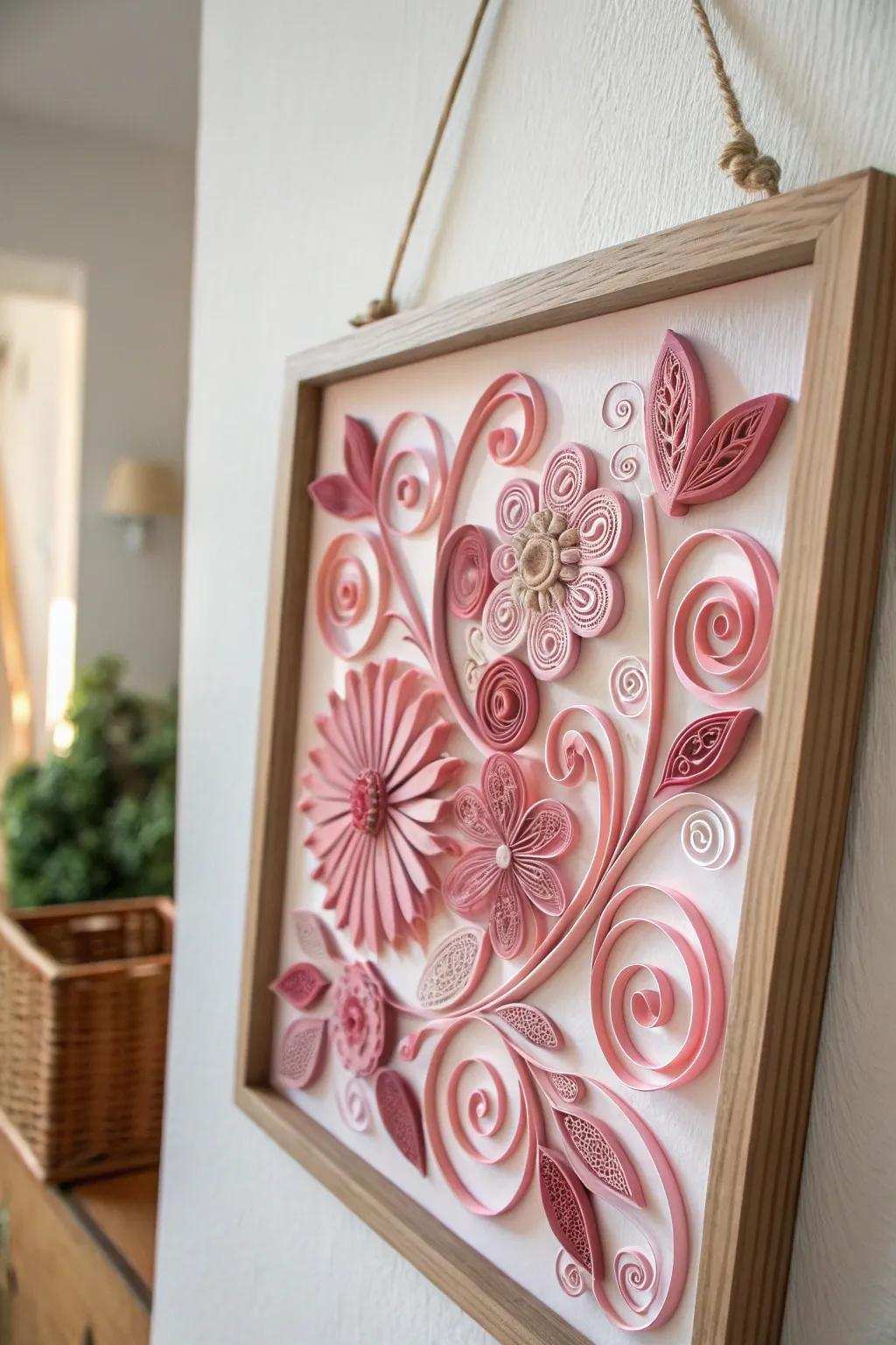 Delicate artistry meets Scandinavian simplicity with this rose paper curling masterpiece.