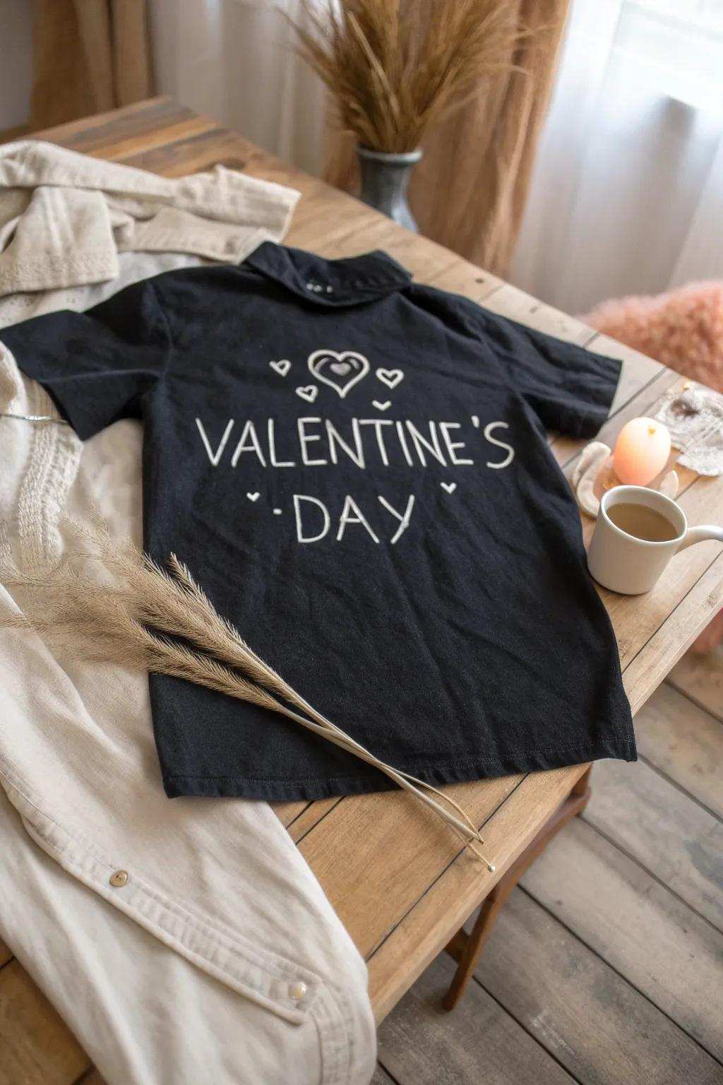Design your affection note with panache: Discover the allure of slate-inspired Valentine shirts.