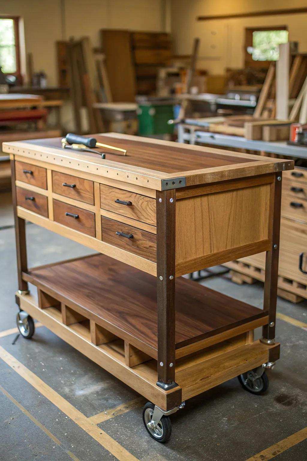 Design Your Area: Effortlessly reorganize your woodshop using a transportable work center intended for adaptability and refinement.