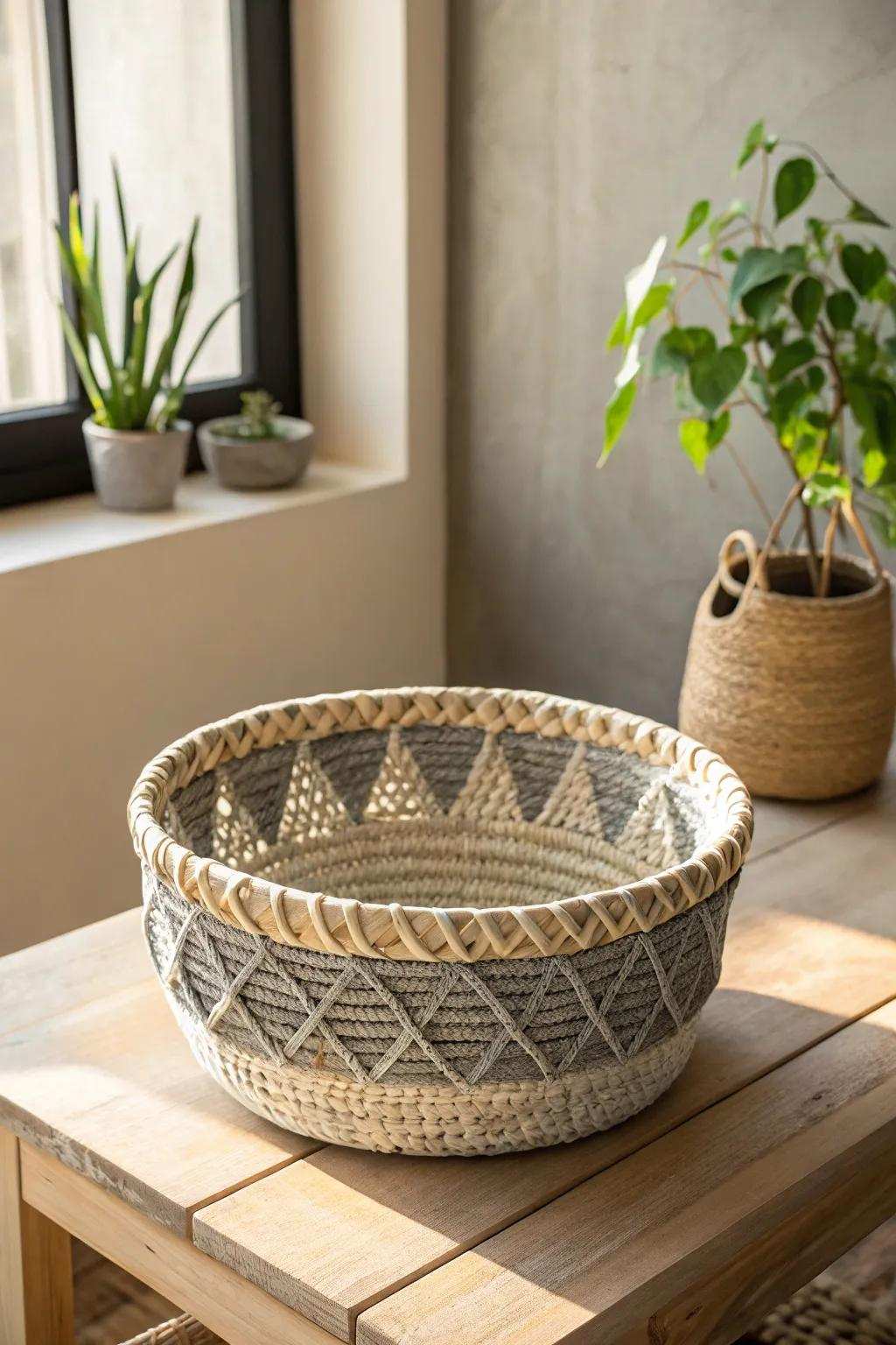 Designed with precision: Elevate your storage using rustic broadside baskets.