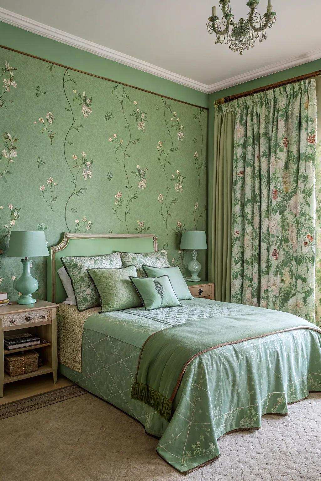 Designs add interest and dynamism to green decor.
