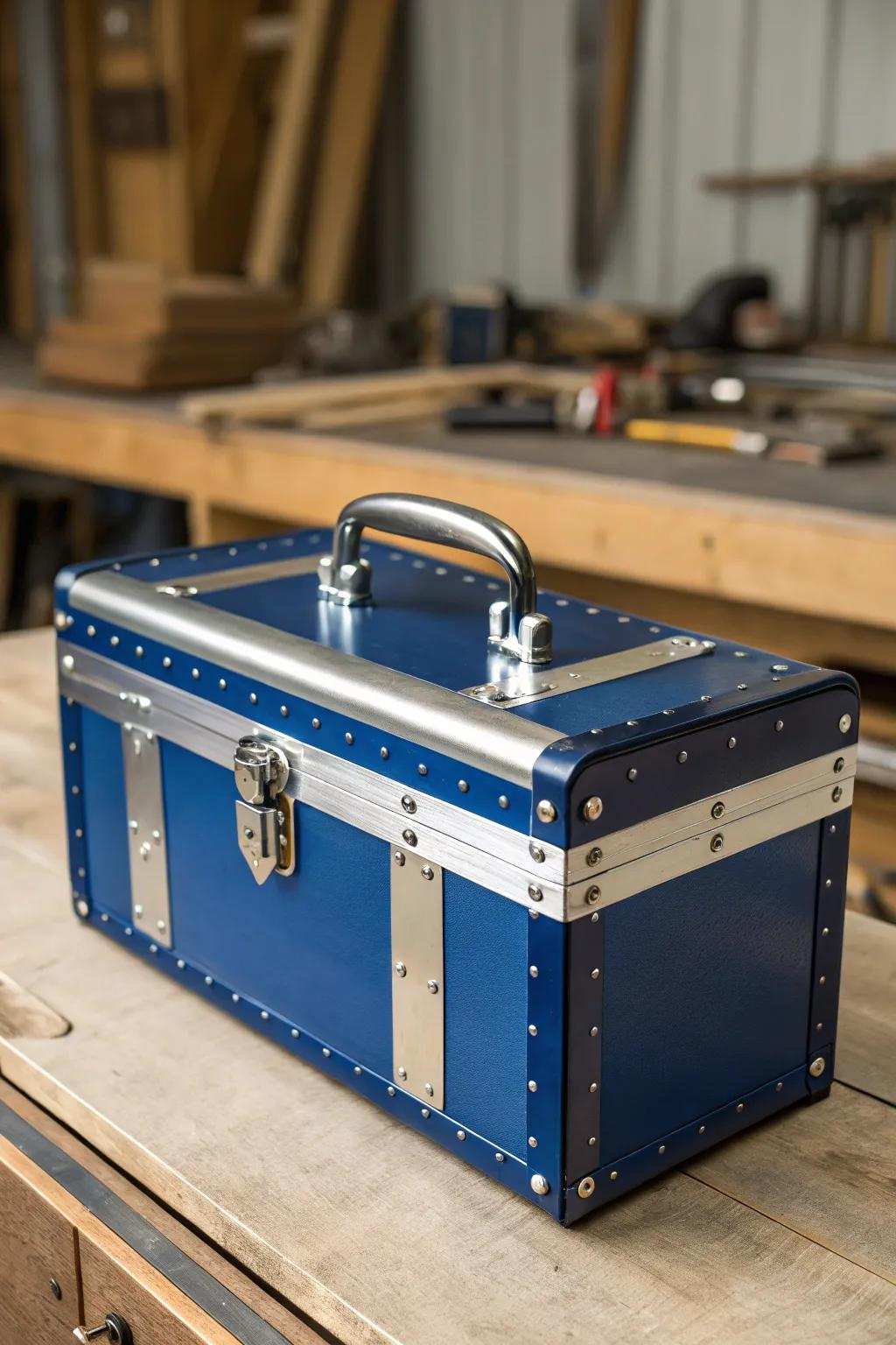 Devise an impeccable workspace companion via this sophisticated and robust DIY metal equipment carrier.
