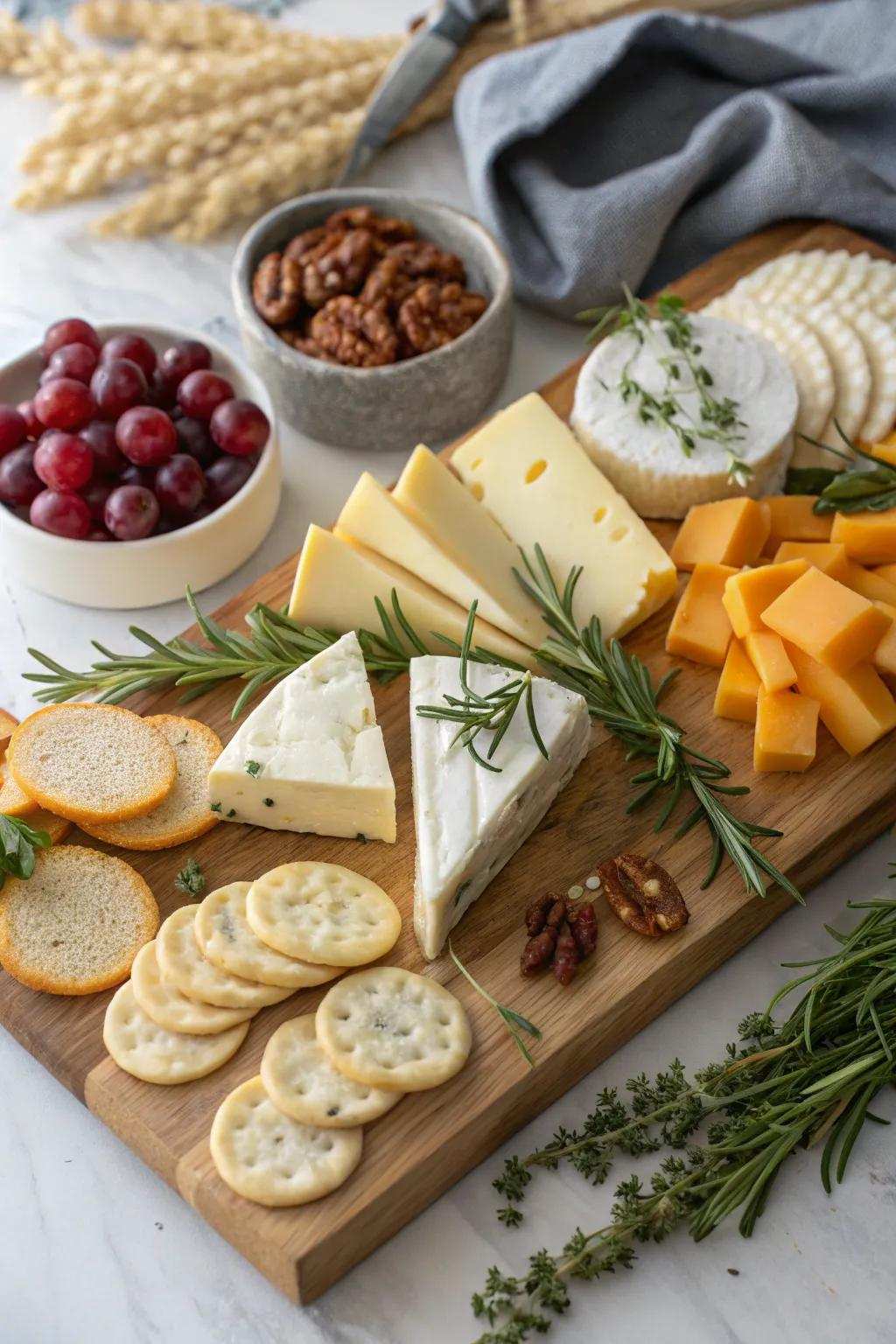 Different cheeses bring complexity and richness to the platter