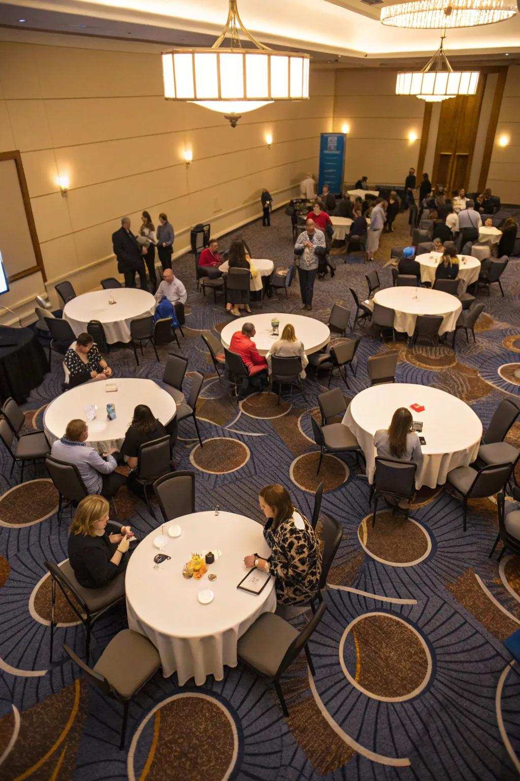 Different table shapes can enhance meeting dynamics.