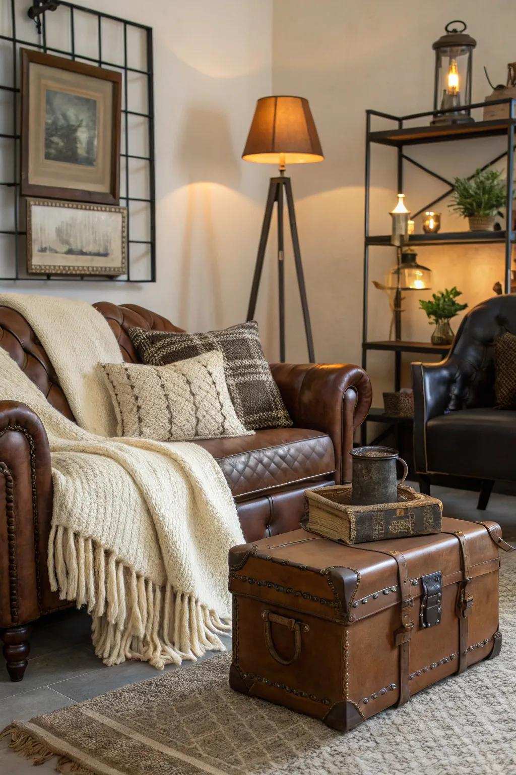 Different textures enhance the room's visual appeal