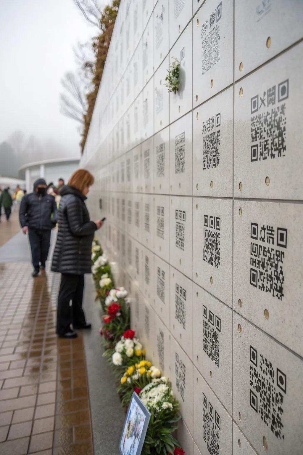 Digital codes providing access to a rich digital memorial experience.