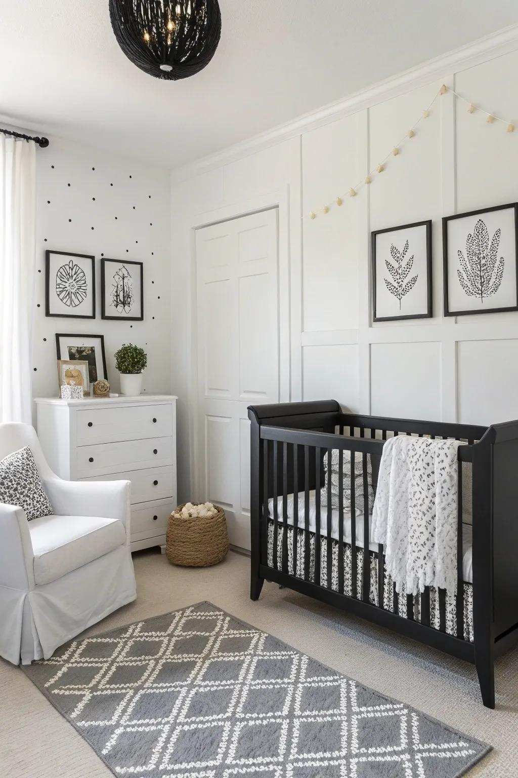 Discover enduring sophistication within a monochrome-themed nursery.