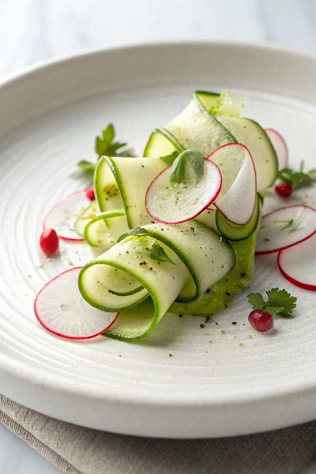 Discover the beauty of simplicity with a sparse cold plate.