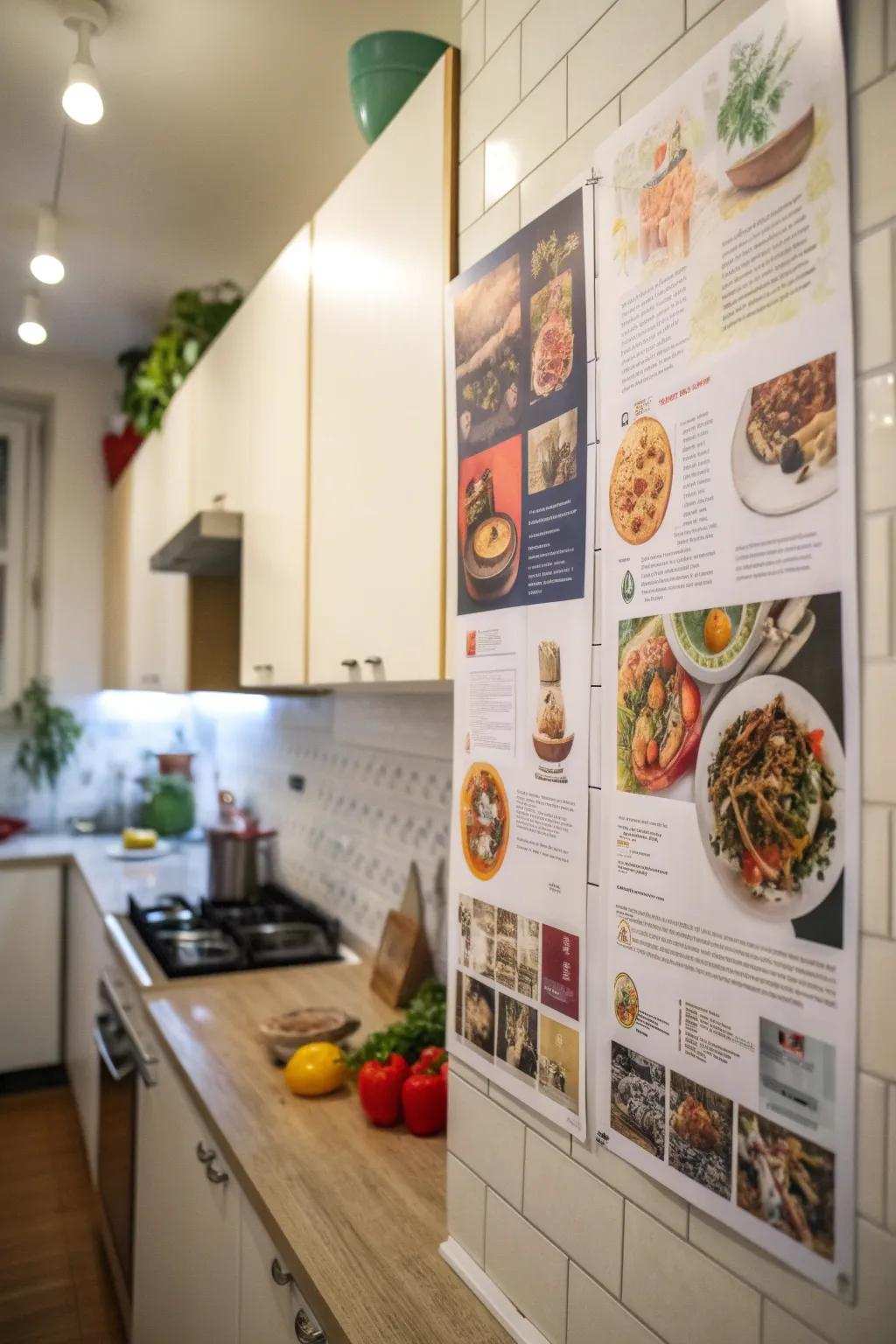 Dish graphics for inspiration and decoration in the kitchen.