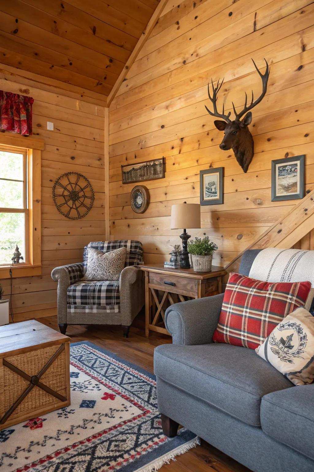 Diverse blend-and-match styles bringing character to the cabin.