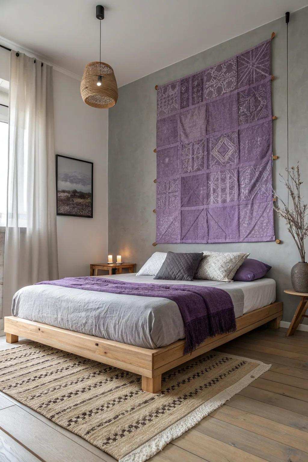 Diverse wall art adds texture and a personal touch, turning your bedroom into a curated gallery.