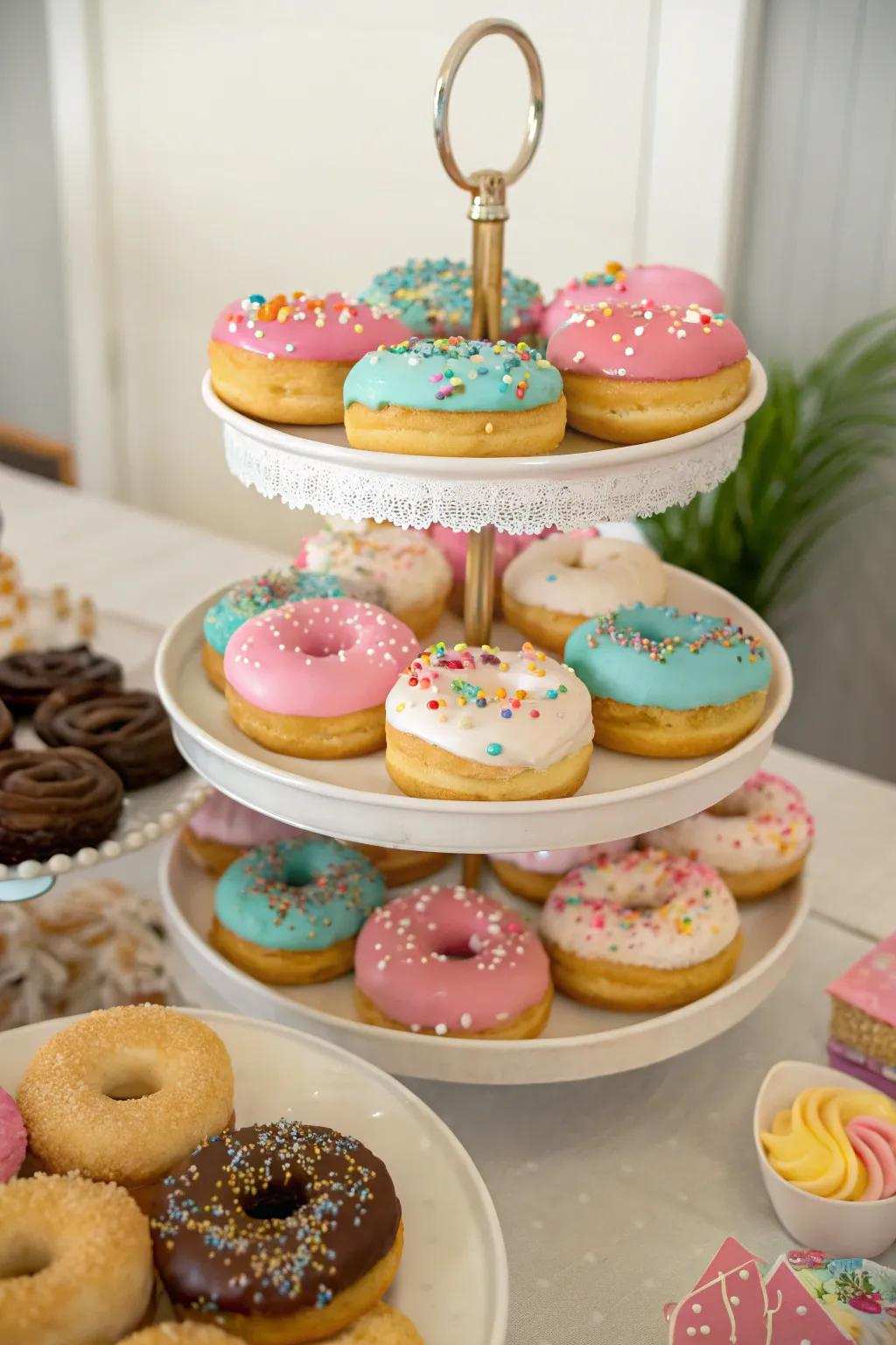 Donut wonderland with frosted donuts.