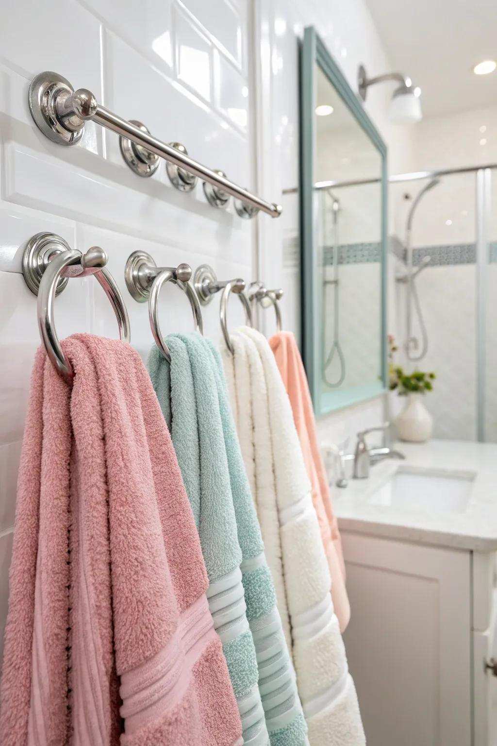 Double hangers provide extra hanging capacity.