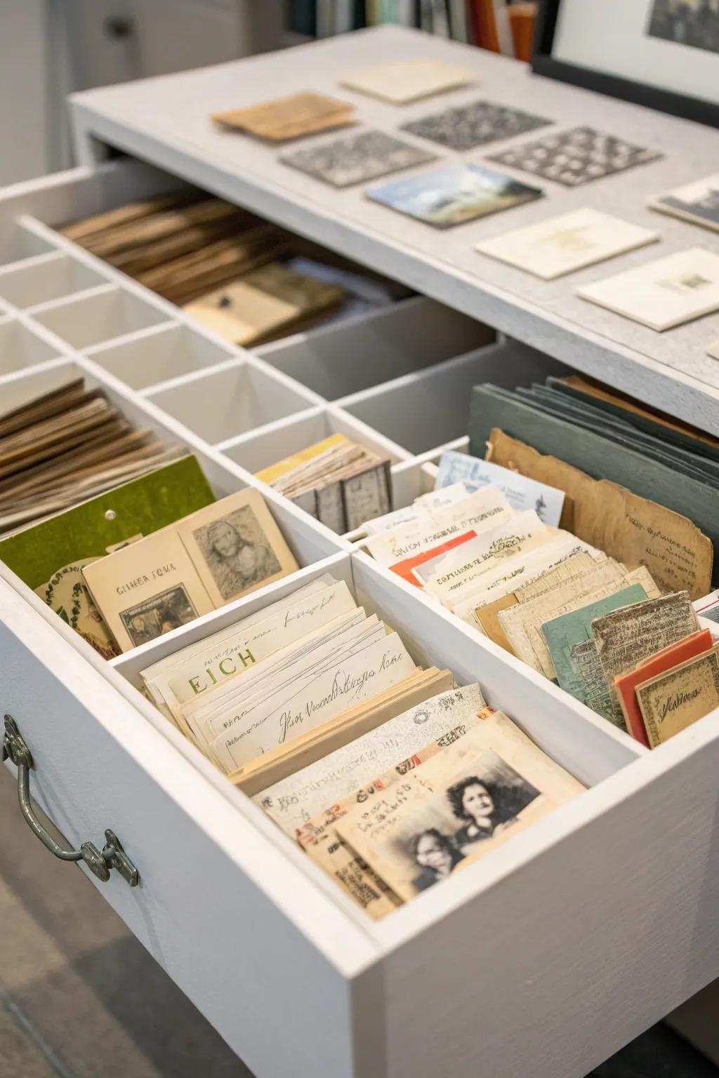 Drawer partitions make organization a breeze.