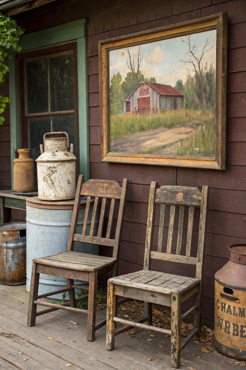 Earth tone artworks contribute an intimate, inhabited charisma.