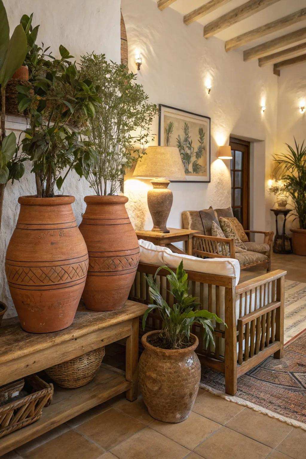 Earthy clay tones infuse a cozy, old-fashioned sensation to your area.