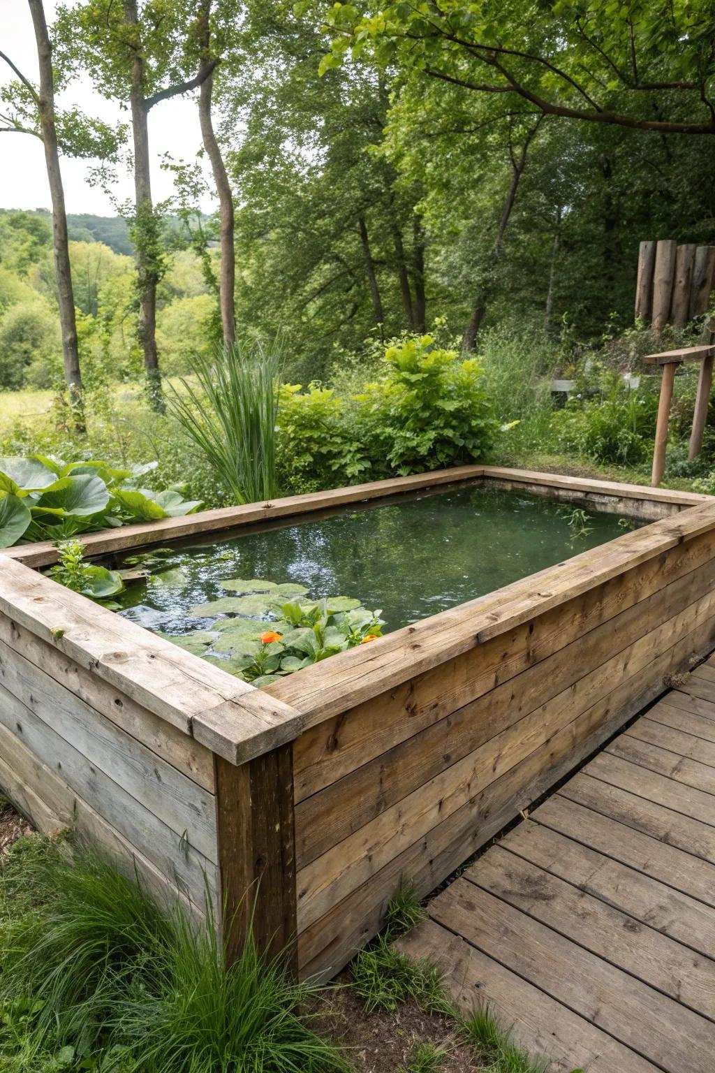Earthy elegance with raw wood textures for an organic appeal.