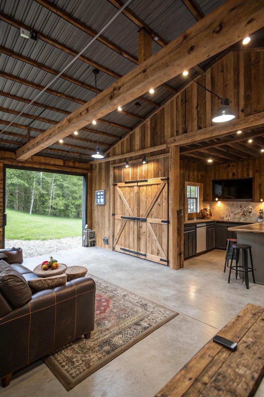 Eco-friendly elements add a sustainable touch to your man cave.