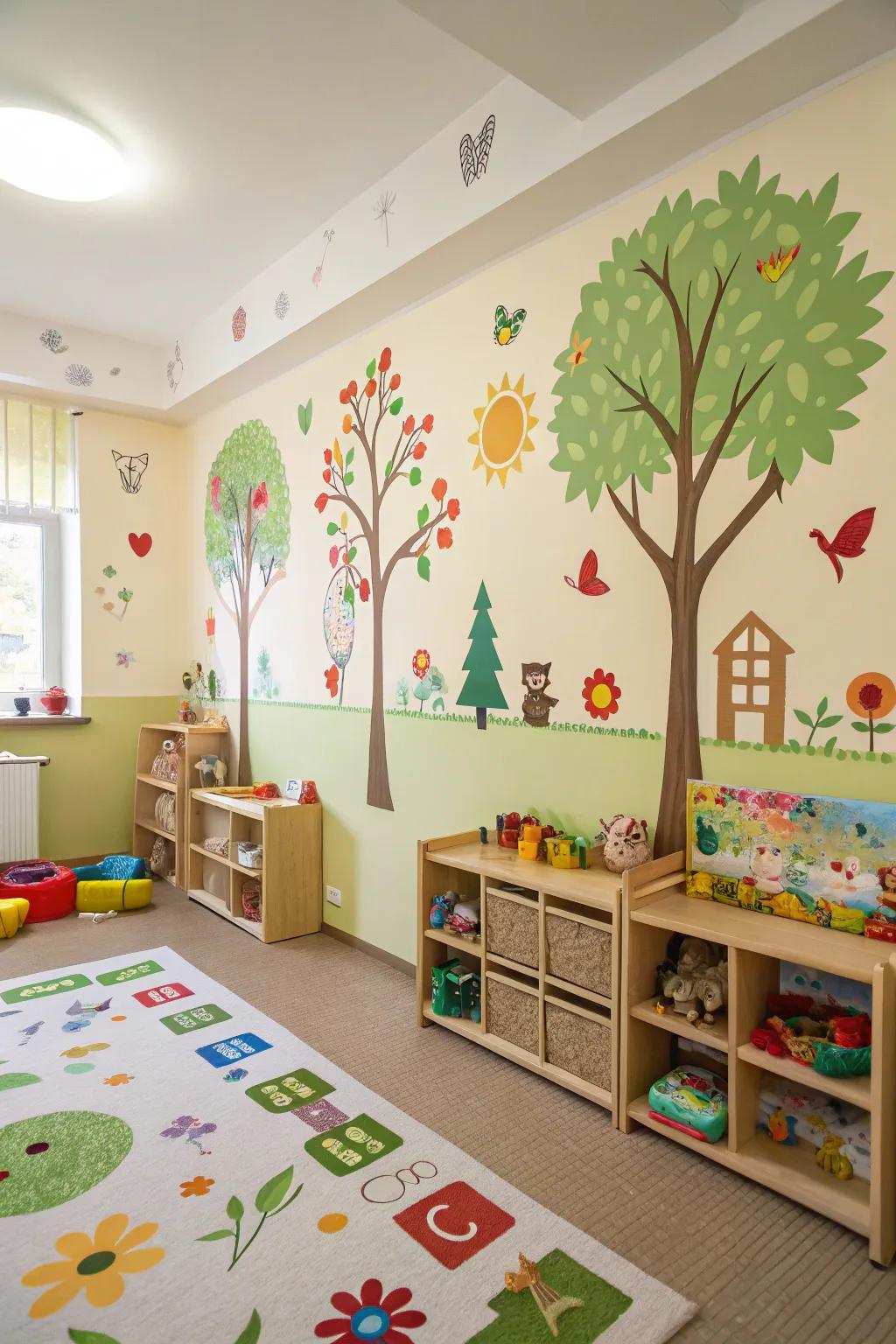 Ecosystem-inspired wall decals and decorations bring the outdoors inside.