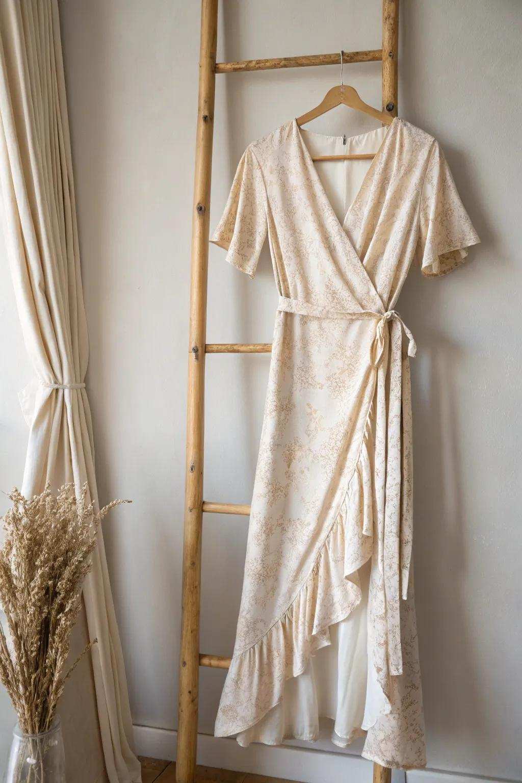 Effortless elegance: Create your own no-sew wrap dress with just a touch of creativity and style.