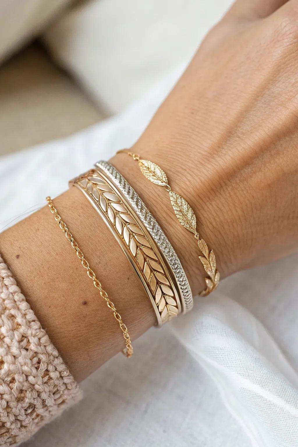 Effortlessly chic: Layered wrist accessories to create a stunning wrist statement.