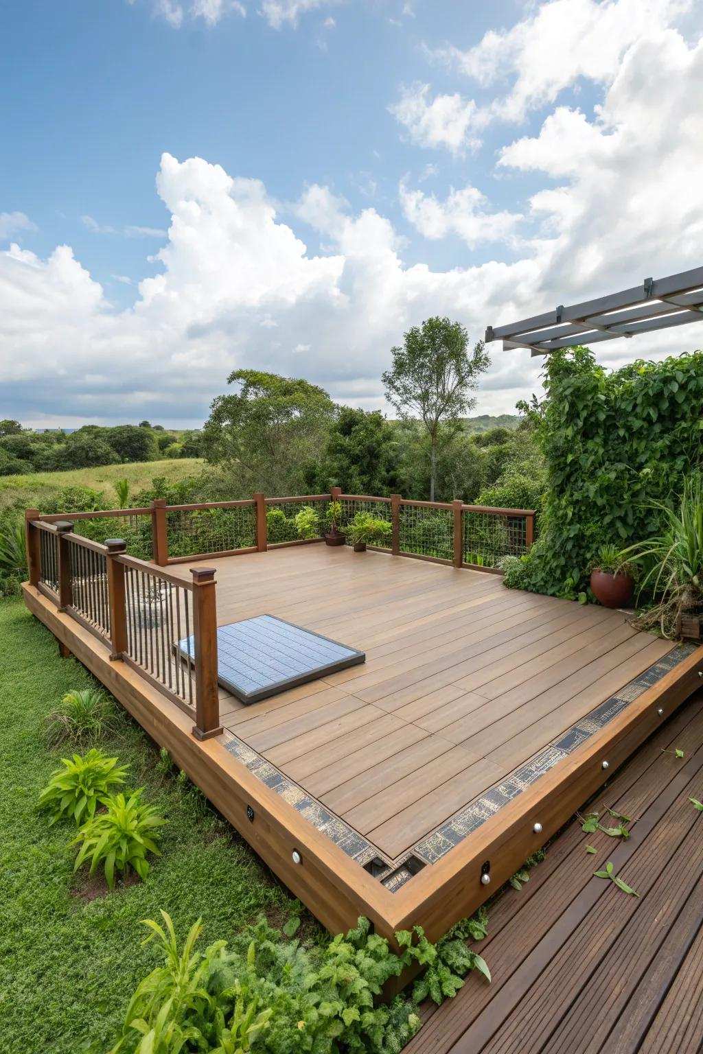 Elect sustainability with eco-amiable deck materials.