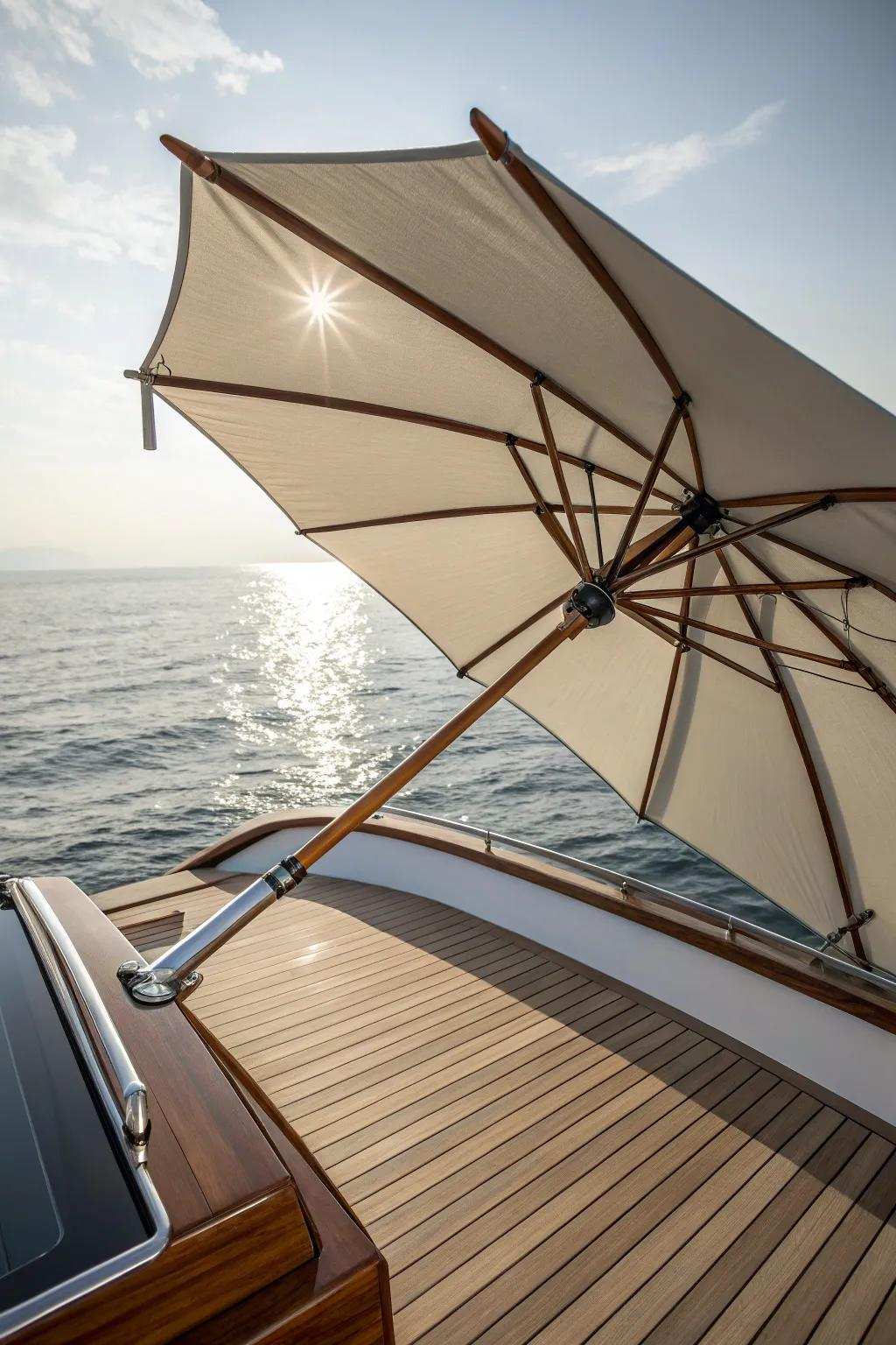 Elegant versatility: An adaptable sun cover for your boating adventures.