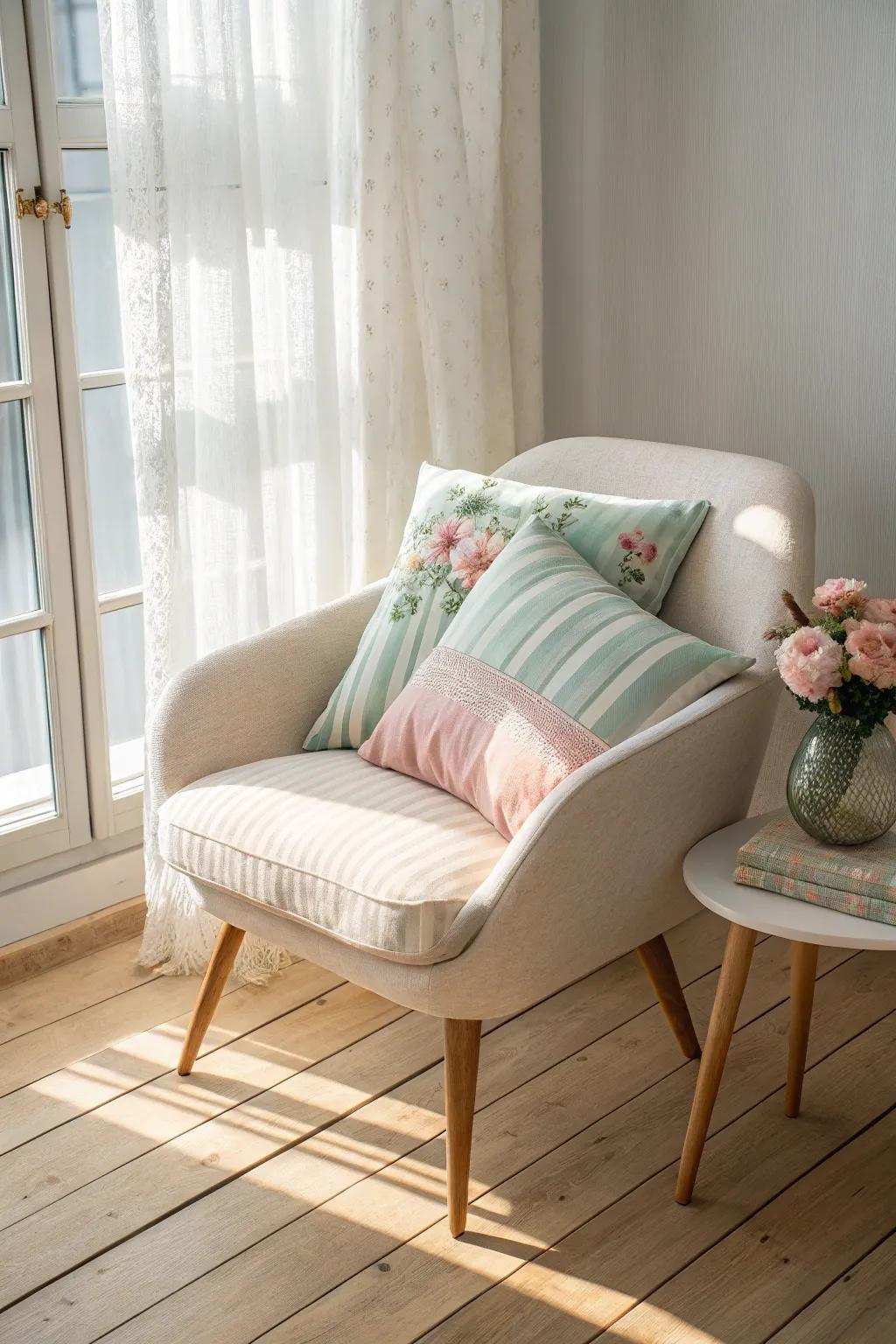 Elevate comfort and fashion using these chic cushion suggestions for an unforgettable baby shower environment. 🌿💕
