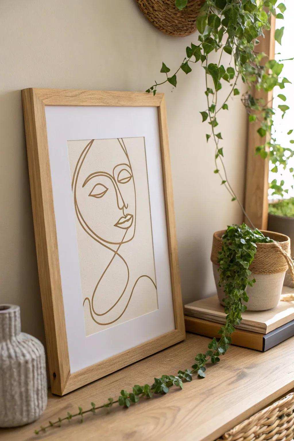 Elevate your area utilizing essentialist refinement: Discover the skill of unbroken stroke conceptual portraits.