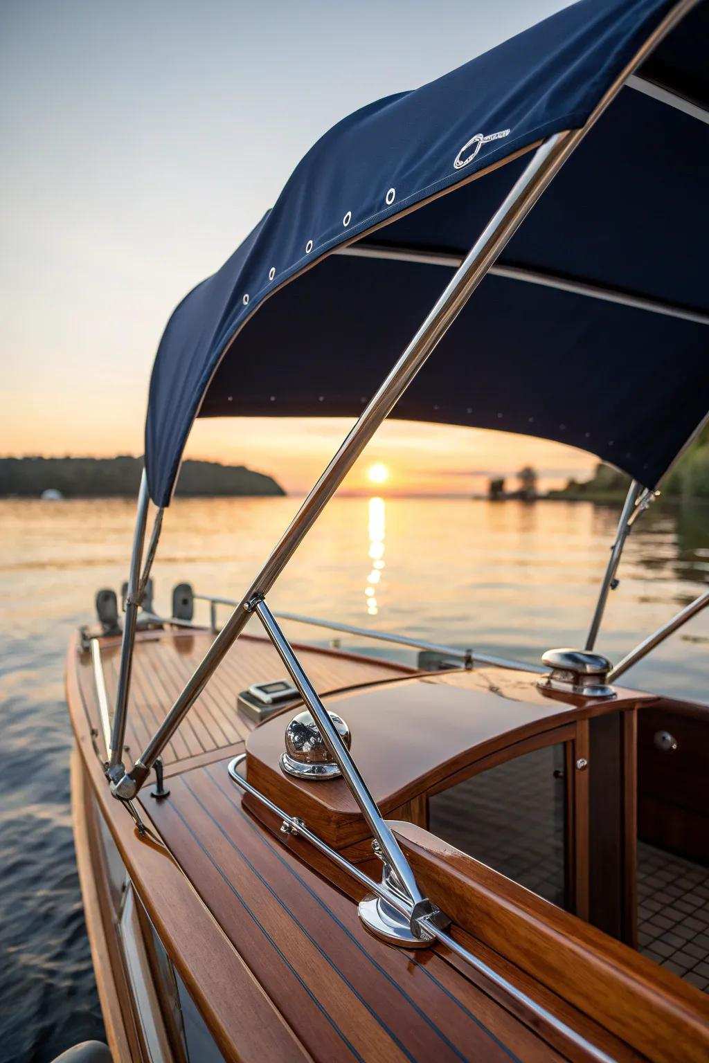 Elevate your boating adventure with a versatile and stylish canopy package, designed for those who appreciate artistry and customization.