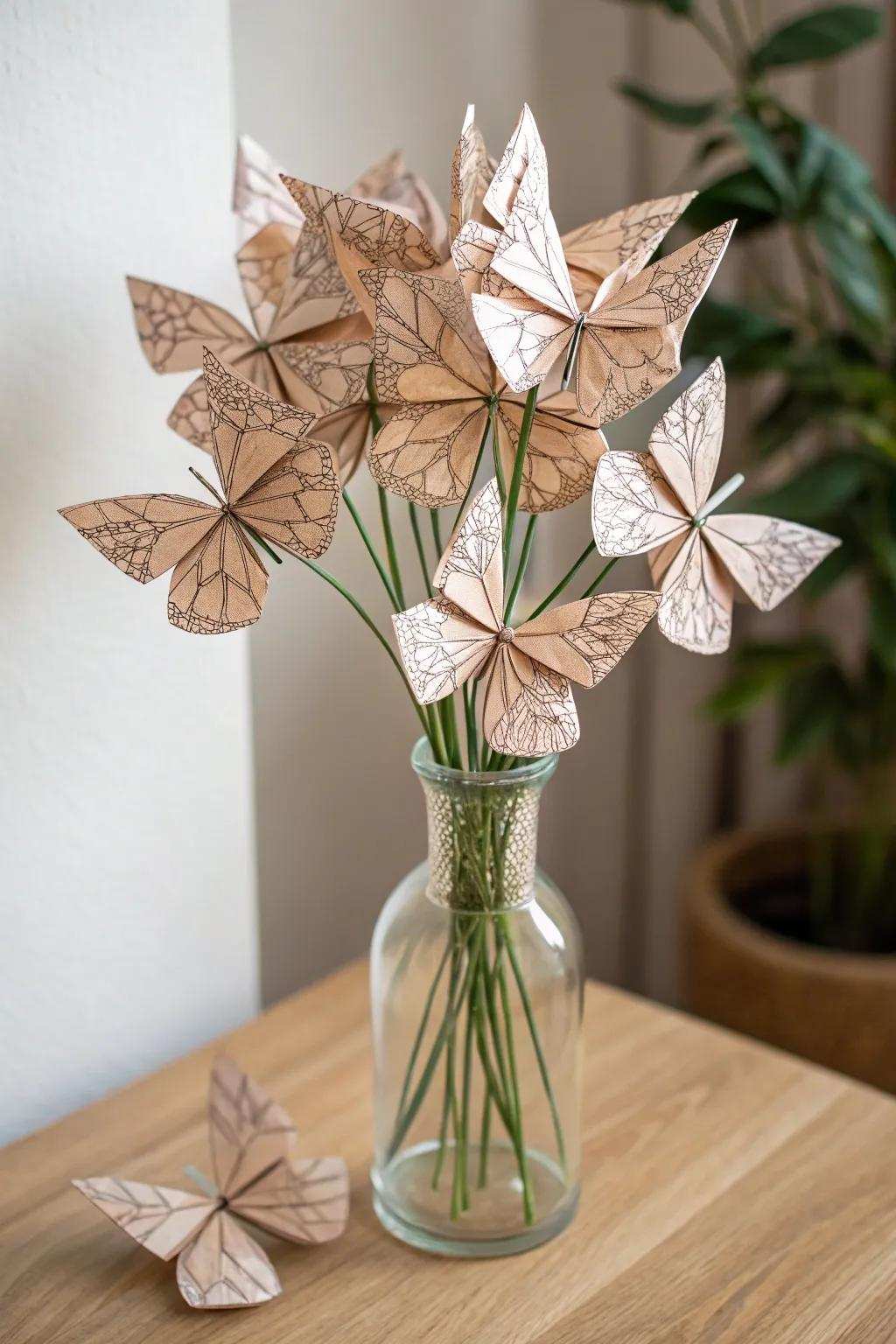 Elevate your decor with a timeless origami butterfly bouquet—where simplicity encounters elegance.