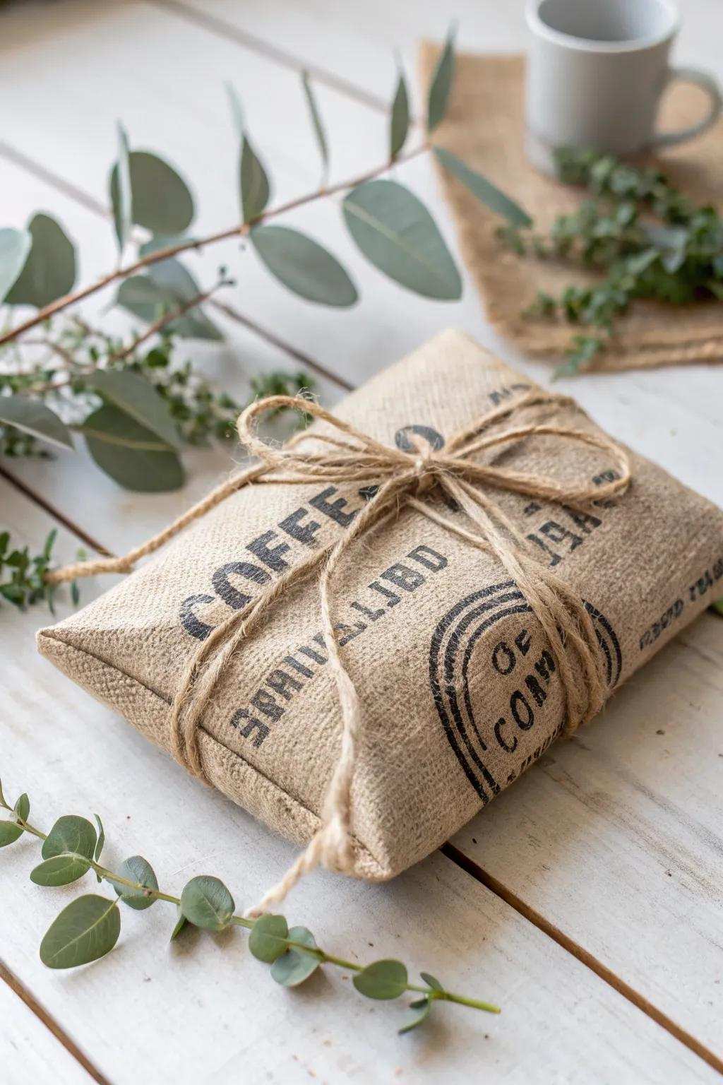 Elevate your gift-giving using a countryside twist using grain bag wraps. Simple, charming, and unforgettable.