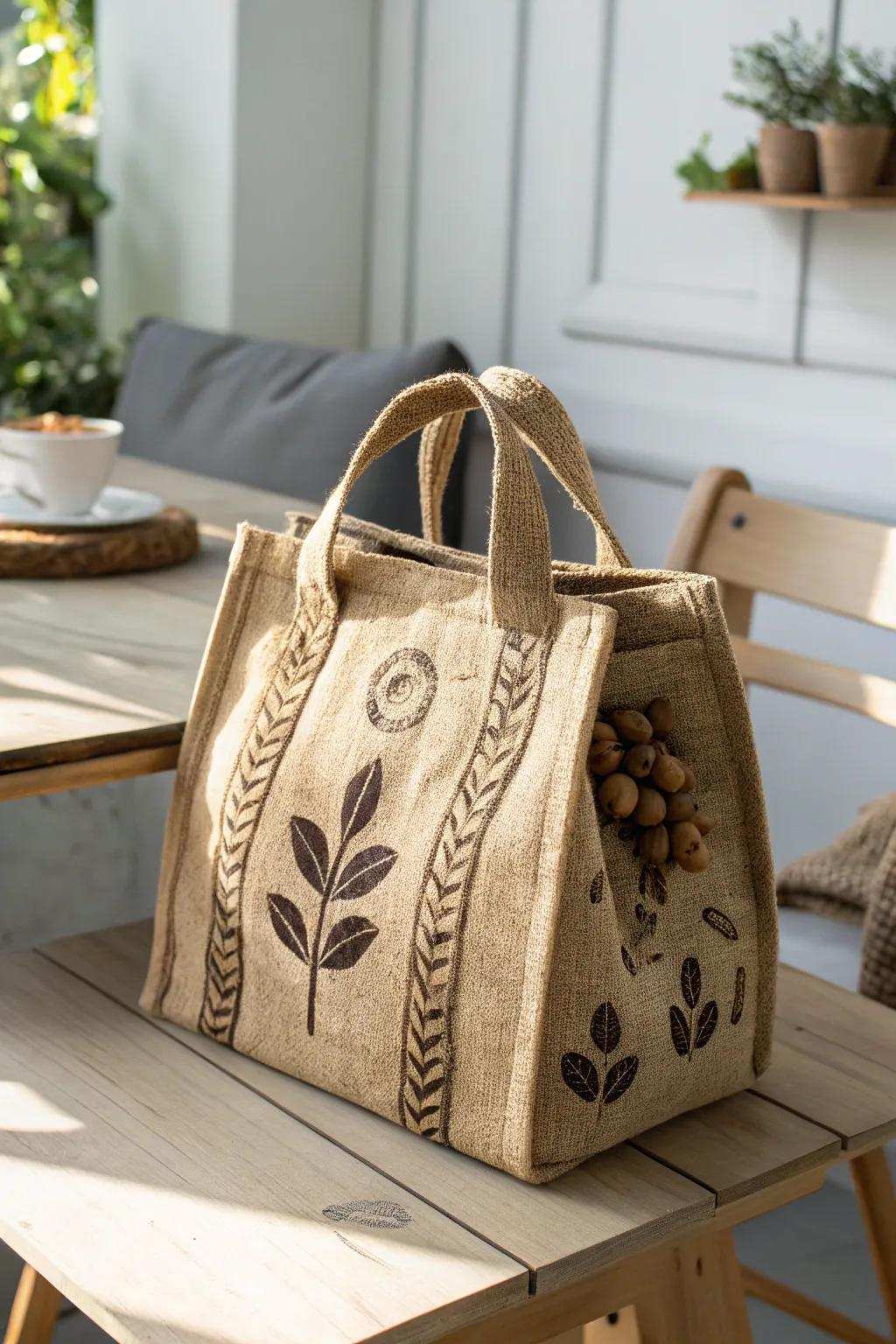 Elevate your lunch break using a chic and environmentally conscious grain sack lunch container that turns heads!