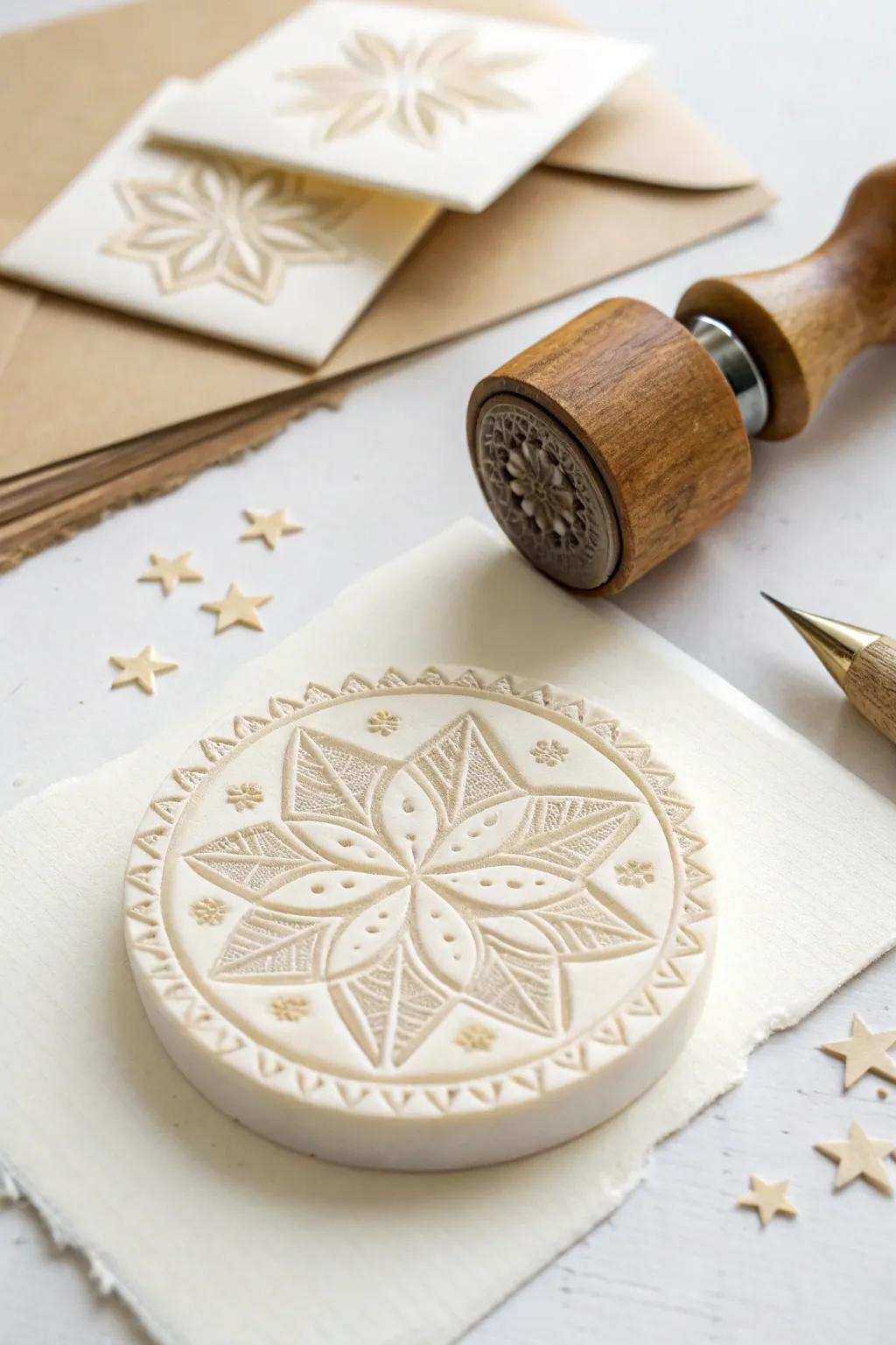 Elevate your notepaper through handcrafted stellar-patterned imprints for a tailored detail.