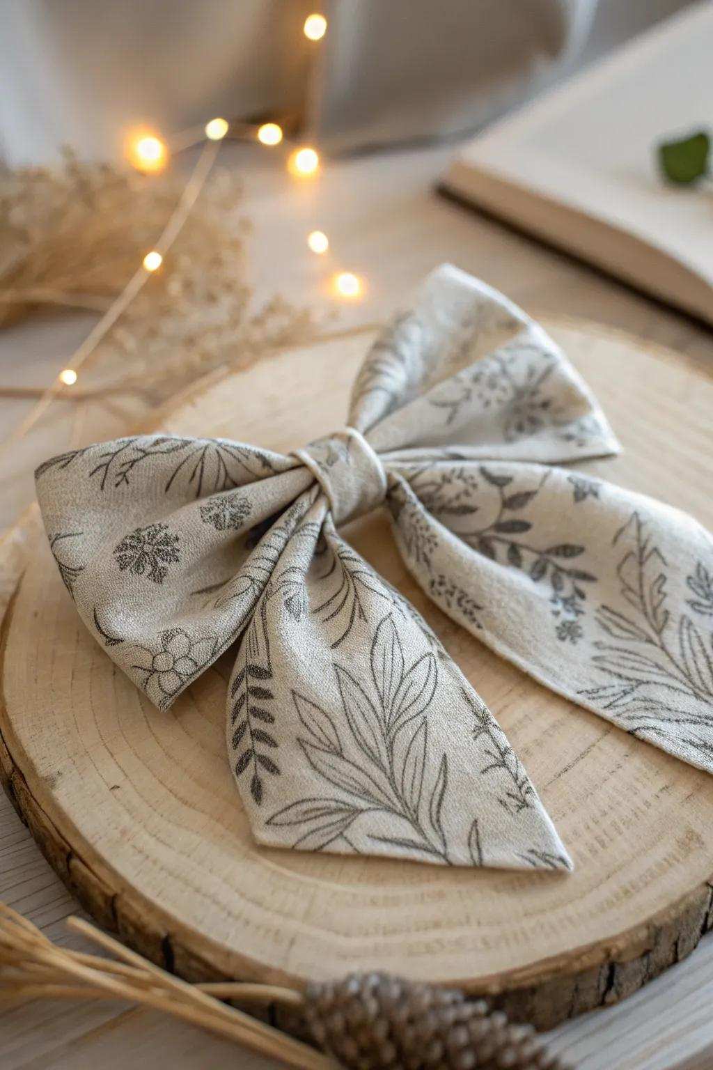 Elevate your ornamentation with a handcrafted hardened material bow, where simplicity encounters grace.