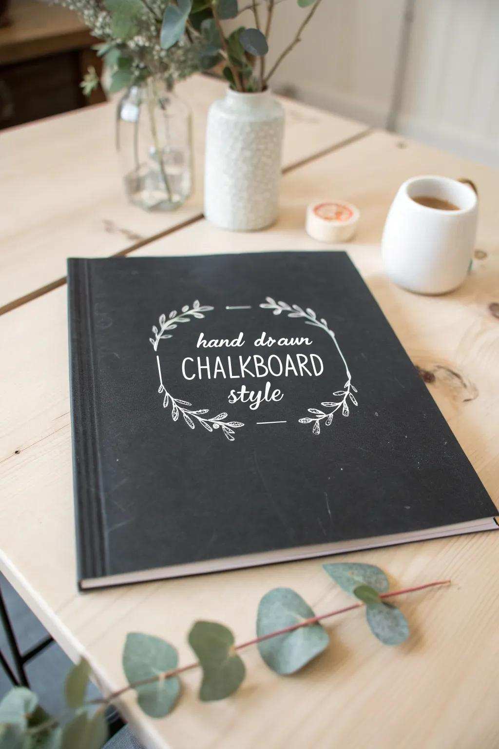 Elevate your scrapbook with chic blackboard headings that fuse modern minimalism with boho charm.