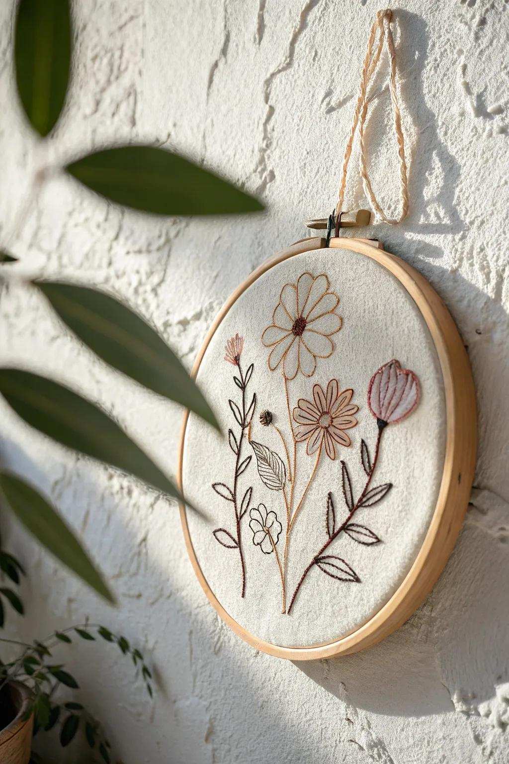 Elevate your space with the elegant charm of needlepoint ring artwork, where simplicity meets creativity.