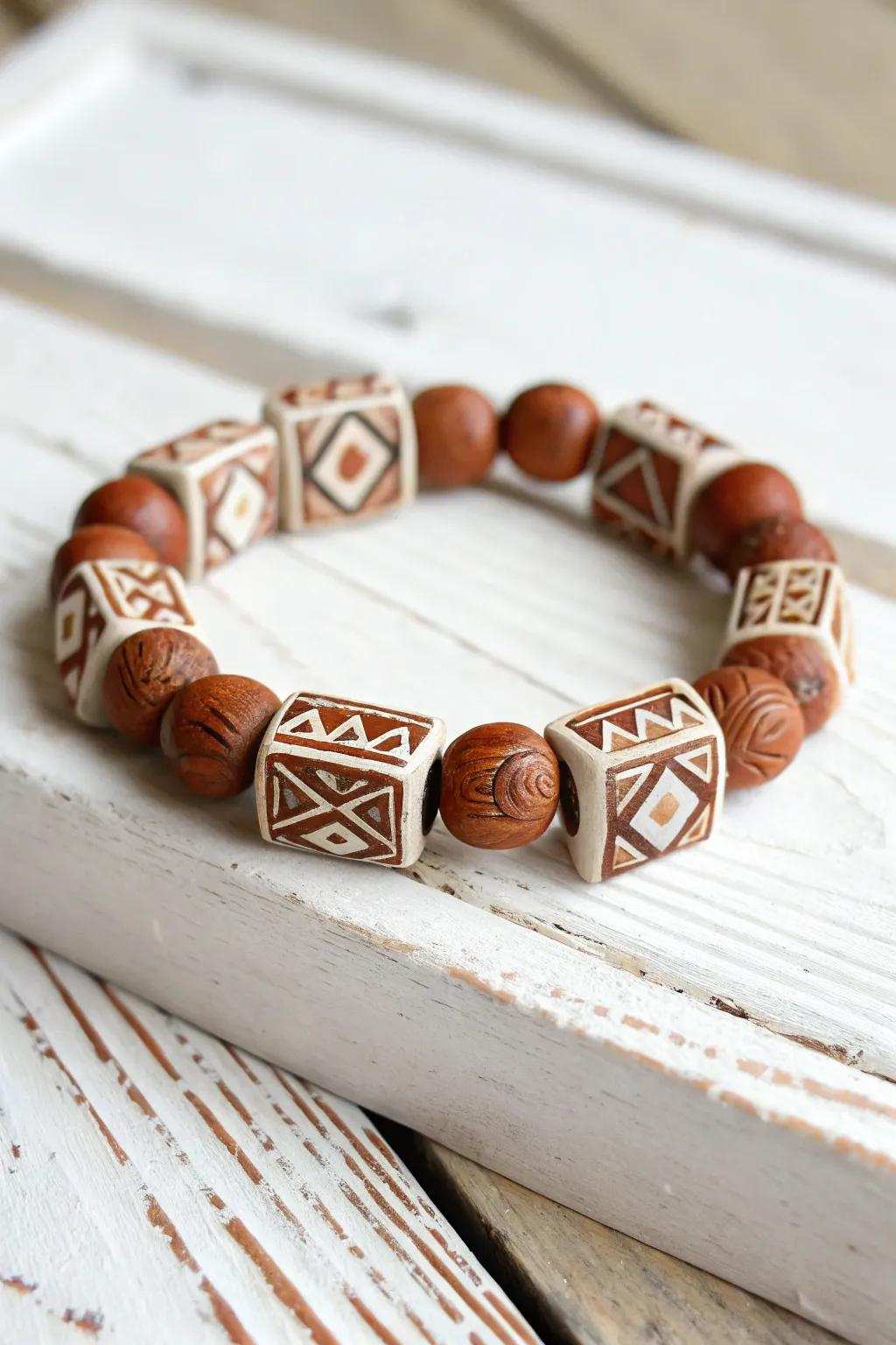 Elevate your style with this geometric clay disc bracelet, the perfect blend of bold design and minimalist elegance.