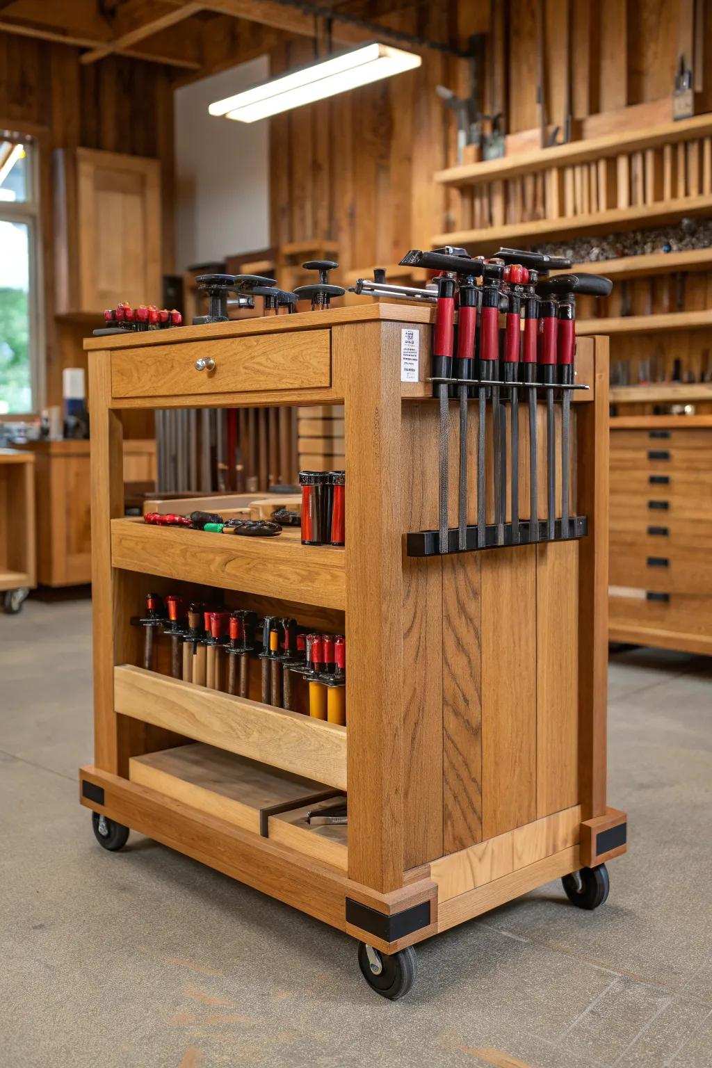 Elevate your workshop using a versatile rolling fastener cart, where craftsmanship converges with convenience.