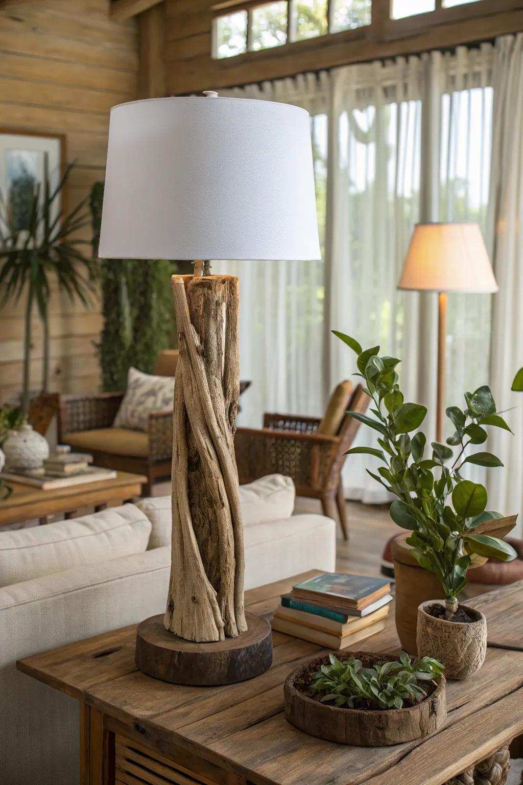 Embrace nature with a seaside timber lamp.