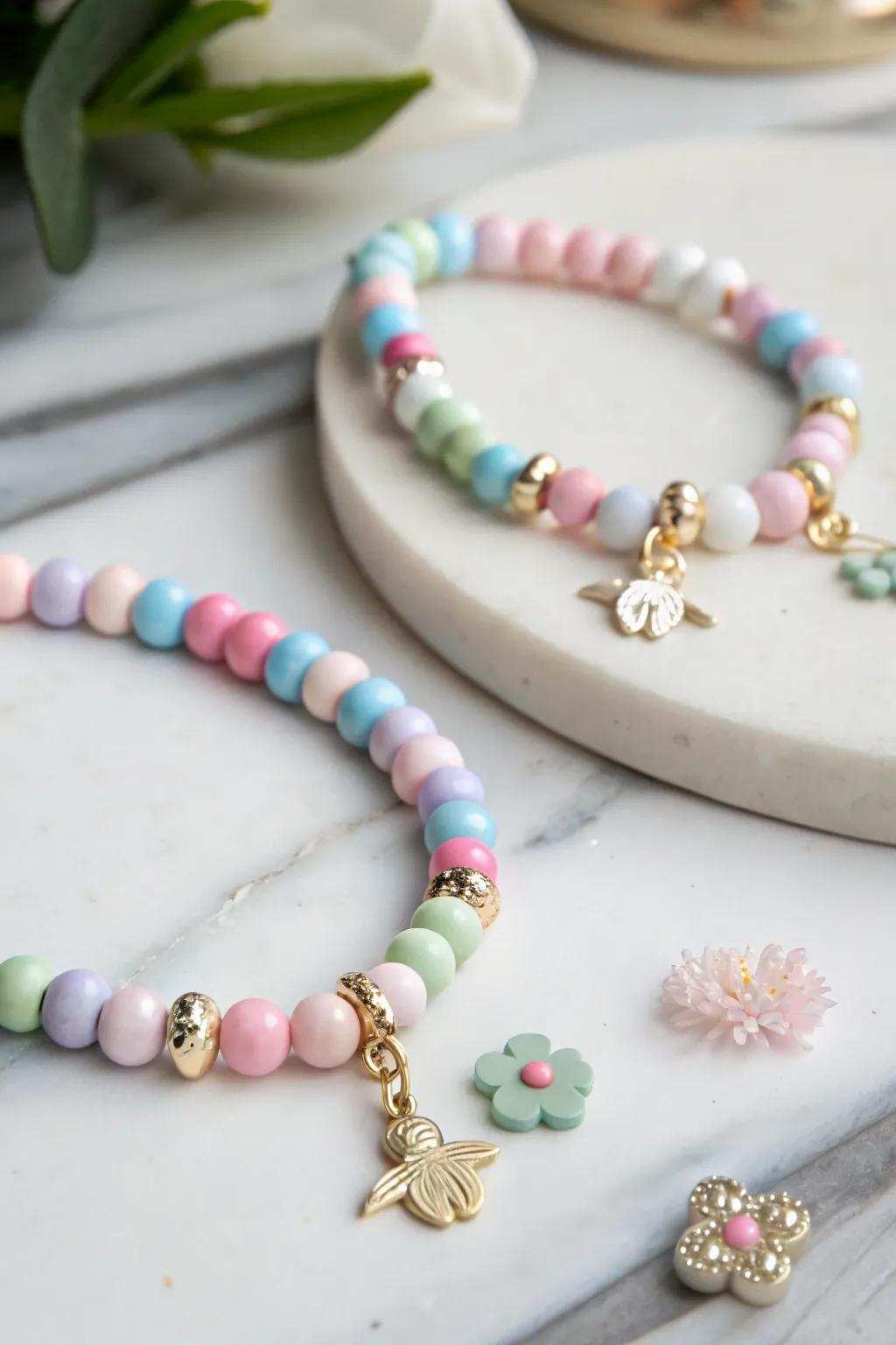Embrace playful elegance with soft tone charm bracelets that add a touch of whimsy to your style.