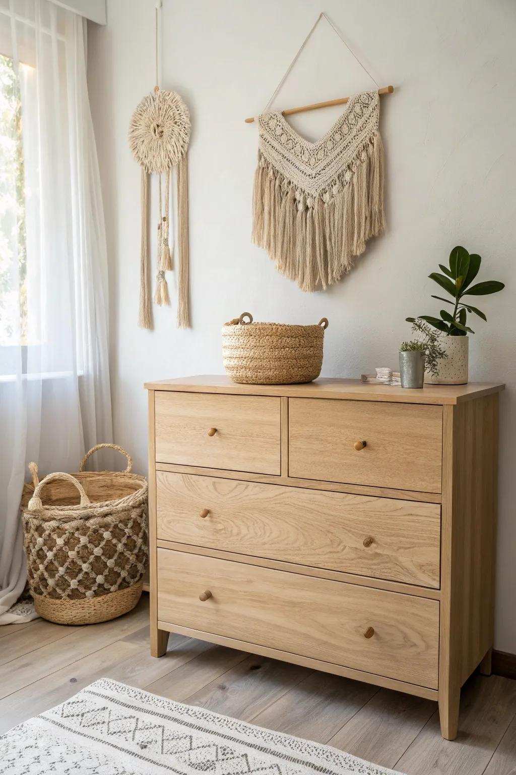 Embrace serene elegance with a touch of boho minimalism.