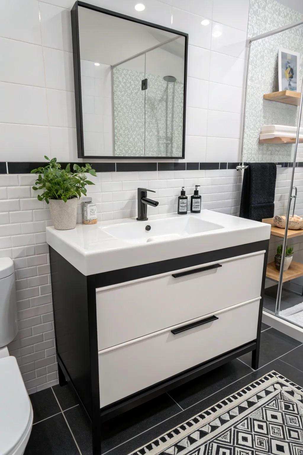 Embrace simplicity with a refined modern vanity.