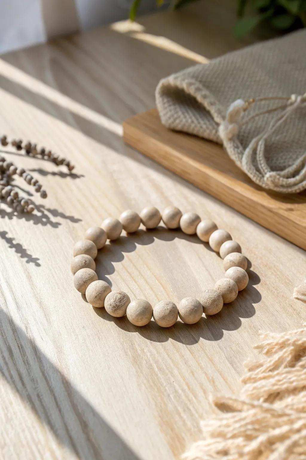 Embrace simplicity with this minimalist clay disc bracelet—timeless elegance for any occasion.