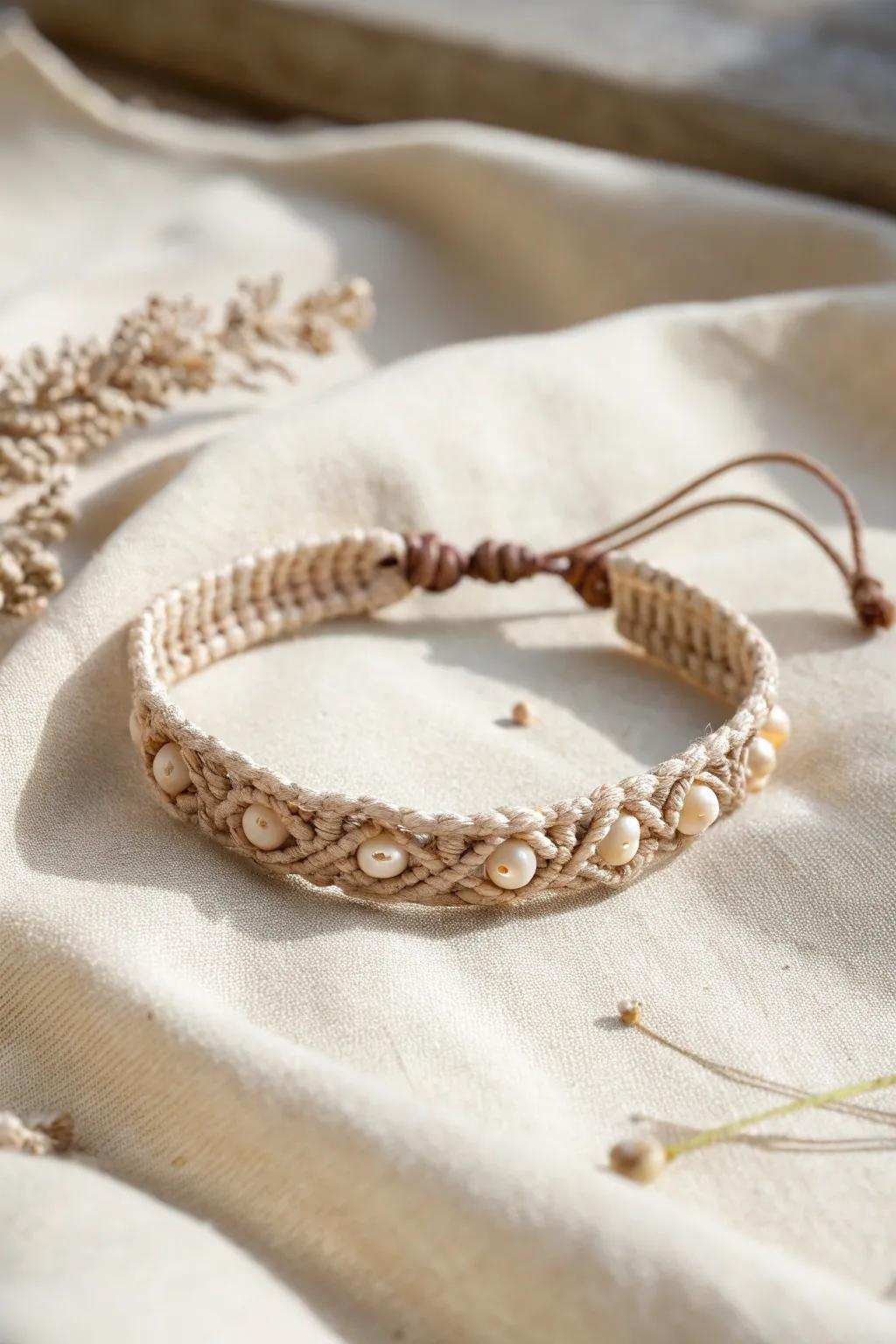 Embrace the allure of simplicity with a mystical macramé bracelet, where artistry meets boho elegance.