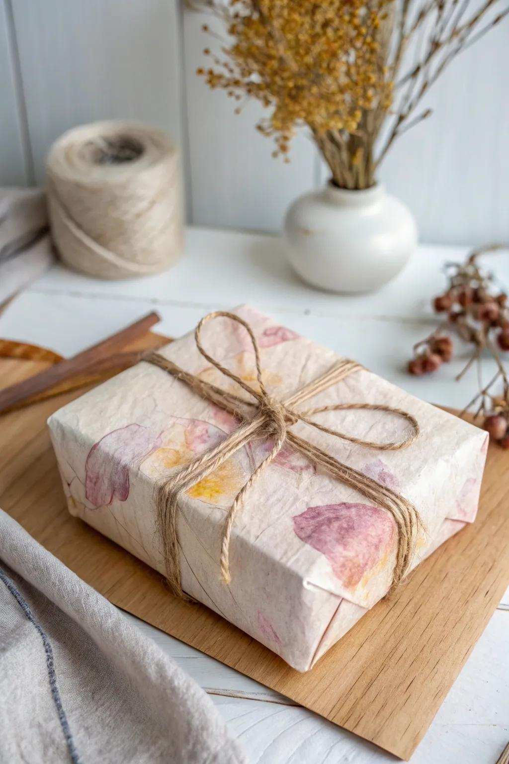 Embrace the art of gift giving with native dye paper for a truly retro and handmade touch. ๐ฟ๐ #VintageWrap #HandcraftedBeauty